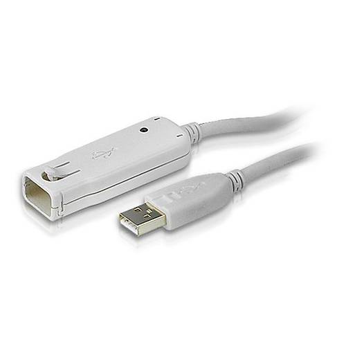 Aten UE2120 12 Mt USB 2.0 to USB 2.0 Erkek-Di�i Beyaz USB 2.0 Sinyal Uzatma Kablosu