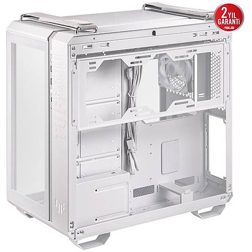 Asus TUF GAMING GT502 PANAROM�K PSU YOK Temperli Cam miniITX Beyaz Bilgisayar Kasas�