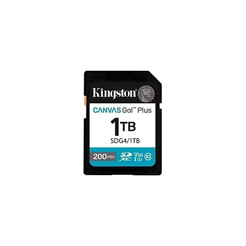 Kingston SDG4/1TB 1 TB Canvas Go Plus Gen4 200Mb/s C10 UHS-I U3 V30 SD Haf�za Kart�