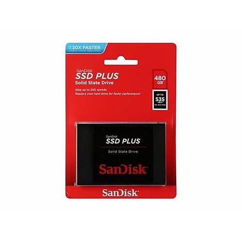 Sandisk SDSSDA-480G-G26 480 GB Plus Sata 530/445Mb/s 2.5 inch SSD Harddisk