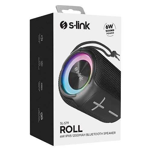 S-Link SL-S79 1+0 Roll 6W 1200mAh Bluetooth Siyah Hoparl�r