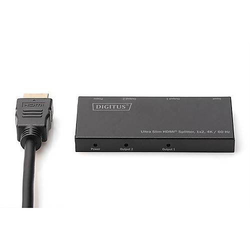 Digitus DS-45322 1 Port Giri� 2 Port ��k�� Ultra Slim 4K micro USB Power HDMI Splitter