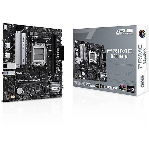 Asus PRIME B650M-R Sc-AM5 B650 DDR5 7200Mhz .xM2 2.5Gbit LAN AURA RGB mATX AMD Anakart