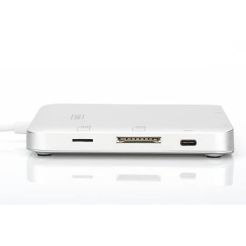 Digitus DA-70863 USB Type C to HDMI miniDP VGA USB Type C PD 3xUSB 3.0 RJ45 Kart Okuyucu Ses Portlu Docking Station