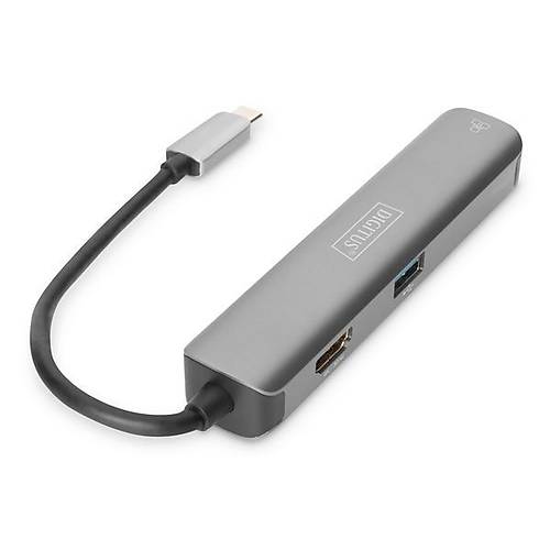 Digitus DA-70892 USB Type C to HDMI USB 3.0 Type C RJ45 Usb Ekran Kart�