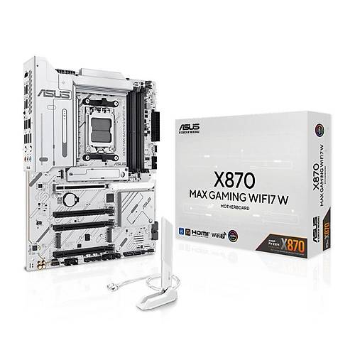Asus X870 MAX GAMING WIFI7 W Sc-AM5 DDR5 8000Mhz 3XM2 Wifi7 5Gbit RGB ATX AMD Anakart