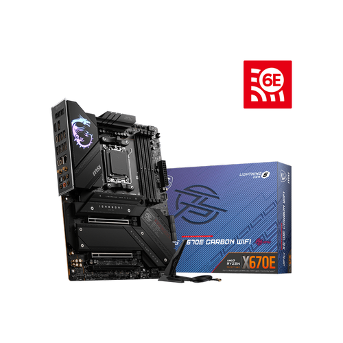 Msi MPG X670E CARBON WIFI Sc-AM5 X670 DDR5 7800Mhz 4xM.2 2.5Gbit LAN Wi-Fi 6E RGB ATX AMD Anakart