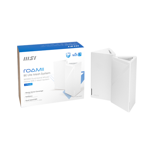 Msi ROAMII BE LITE MESH SYSTEM- 2 PACK 3 Port Gigabit Dual Ban 1200Mhz Access Point