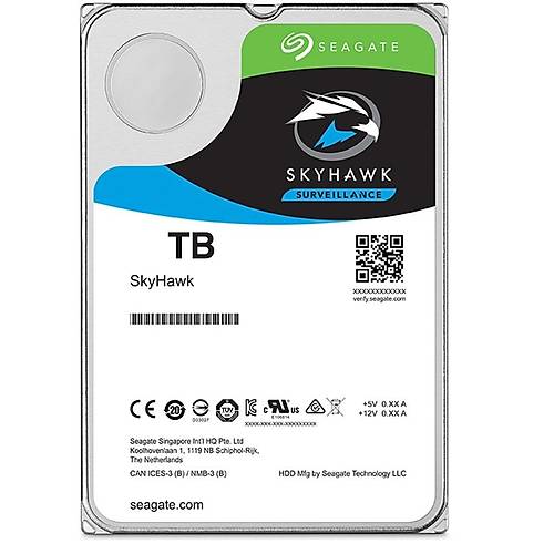 Seagate ST10000VE0008 10 TB 7200Rpm 256MB SATA3 3.5 inhc Skyhawk AI 7/24 Gvenlik Harddisk
