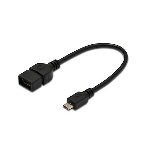 Digitus AK-300309-002-S 0.20 Mt micro USB to USB 2.0 Erkek-Dii AWG28 OTG USB 2.0 Kablo