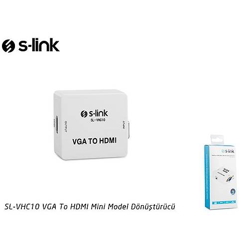 S-Link SL-VHC10 VGA to HDMI Dii-Dii Mini Model Beyaz Dntrc Adaptr