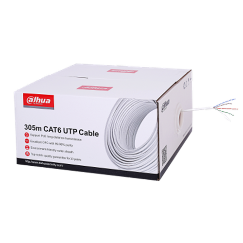 Dahua DH-PFM923I-6UN-C 305Mt UTP CAT6 24AWG Beyaz %100 Bak�r LSZH Halogen Free Data Kablosu