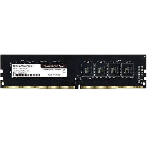 Team TED416G3200C22BK 16 GB DDR4 3200MHz CL22 Bilgisayar Bellek