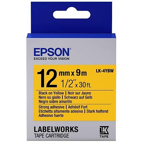 Epson C53S654014 LK-4YBW 9 Mt 12mm Sra� �zeri Siyah G��l� Yap��kanl� Etiket
