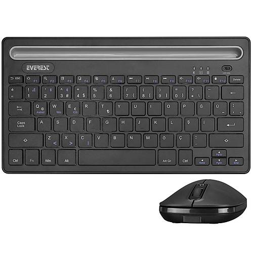 Everest KM-BT803 Q TR Multimedia Slim Siyah Kablosuz Klavye Mouse Set