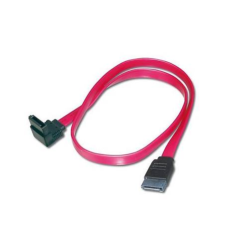 Digitus AK-400104-005-R 0.50 Mt SATA to SATA Di�i-Di�i 90 Derece UL K�rm�z� SATA Kablosu
