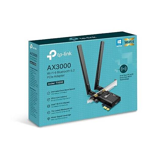 Tp-Link ARCHER TX55E AX3000 Wi-Fi6 Bluetooth 5.2 PCI Express Kablosuz A� Adapt�r�