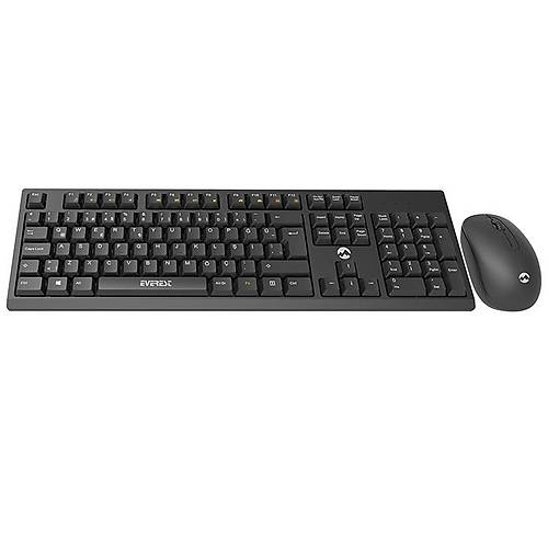 Everest KM-2510 Q TR Multimedia Siyah Kablosuz Klavye Mouse Set