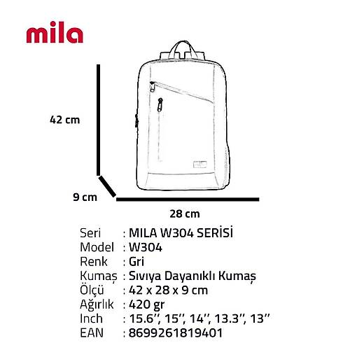 Classone W304 Mila 17.3 inch 5 B�lmeli WTX Pro Su Ge�irmez Notebook S�rt �antas�