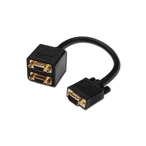 Digitus AK-310400-002-S 0.20 Mt VGA to 2x VGA Erkek-Dii AWG28 Zrhl VGA oklayc
