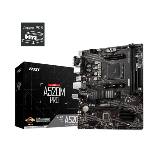 Msi A520M PRO SC-AM4 A520 DDR4 4600Mhz M.2 mATX AMD Anakart