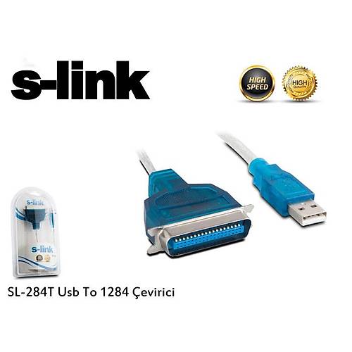 S-Link SL-284T 1.1 Mt USB to IEEE 1284 Erkek-Dii Dntrc Kablo