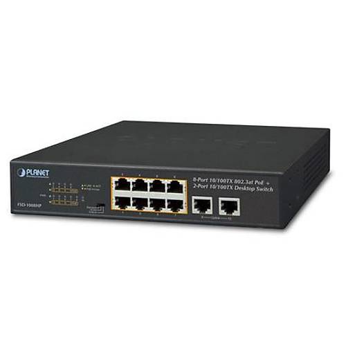 Planet PL-FSD-1008HP 8 Port 10/100TX PoE+ 2 Port 10/100TX 120W Masast PoE Switch