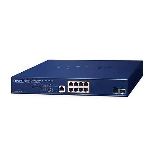 Planet PL-MGS-6311-8P2X 8 Port Gigabit Poe+ 2 Port SFP+ 1 Konsol L3 Ynetilebilir PoE Switch