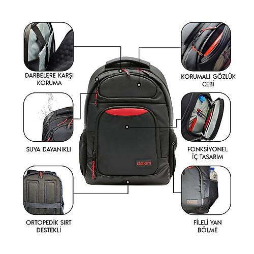 Dexim DXBP40 17 inch Prenium Siyah Notebook S�rt �antas�
