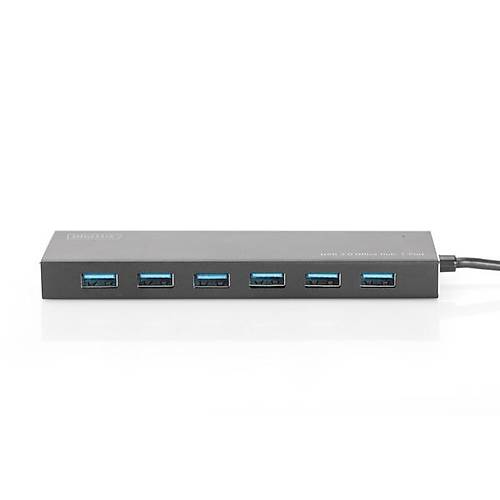 Digitus DA-70241-1 USB 3.0 to 7 Port USB 3.0 5V 3.5A G Adaptrl Alminyum USB 3.0 oklayc Hub