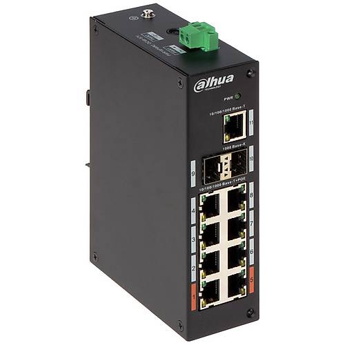 Dahua PFS3211-8GT-120 8 Port 10/100Mbps PoE 1 port Uplink 2 Port SFP 120W Endstriyel poE Switch