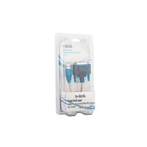 S-Link SL-255T USB 2.0 Top LPT 25 Pin Erkek-Di�i D�n��t�r�c� Kablo