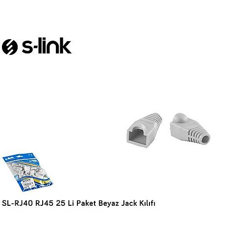 S-Link SL-RJ40 25 li Paket CAT6 Beyaz RJ45 Jack K�l�f�