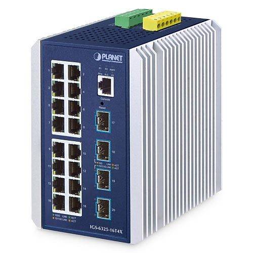 Planet PL-IGS-6325-16T4X 20 Port 16 Port Gigabit 4 Port 10G SFP Y�netilebilir End�striyel Switch