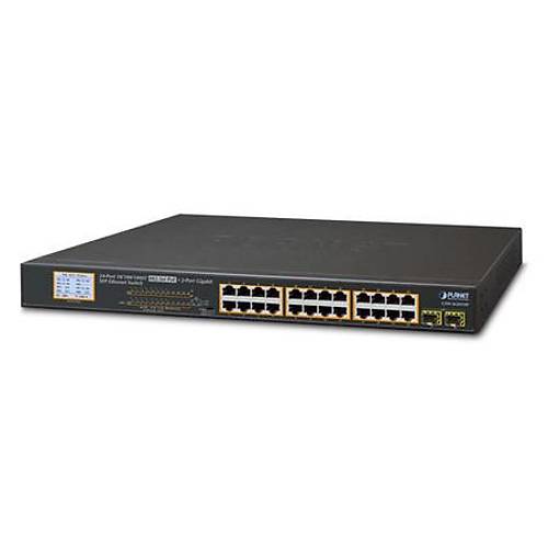 Planet PL-GSW-2620VHP 24 Port Gigabit PoE+ 2 Port 1000FX SFP 300W PoE Ynetilebilir Switch