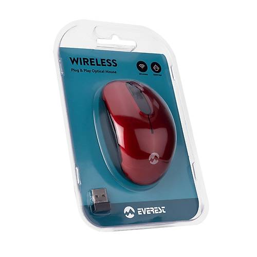 Everest SMW-666 1500Dpi 3 Tu�lu K�rm�z� Kablosuz Mouse