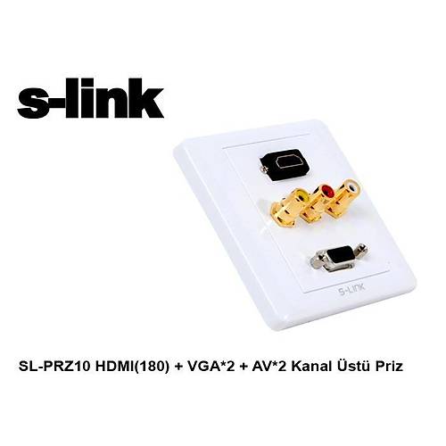 S-Link SL-PRZ10 HDMI 180 VGA 2 AV 2 Kanal Sva Alt st Priz Kapa