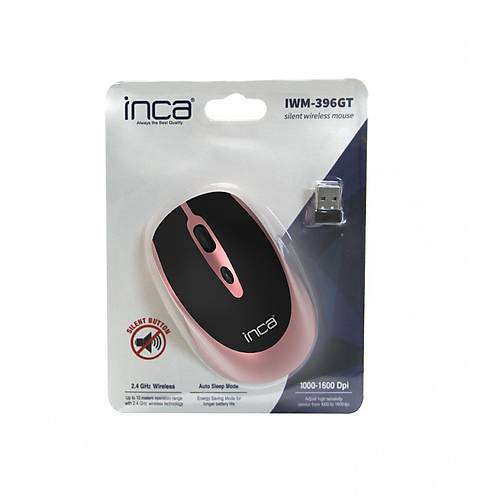Inca IWM-396GT 1600Dpi 3 Tu�lu Siyah Pembe Kablosuz Mouse