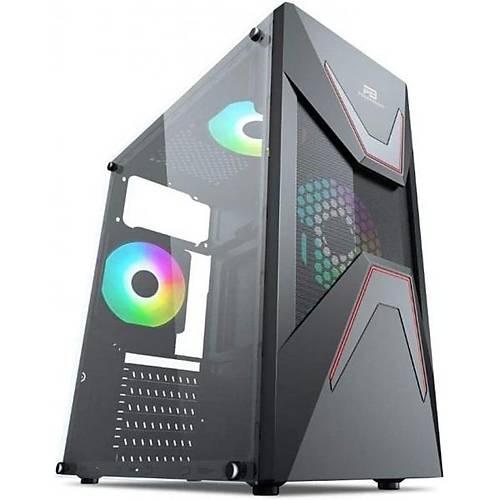 PowerBoost VK-G3621C PSU YOK 3x12cm RGB Fanl� Mid Tower Siyah Oyuncu Kasas�