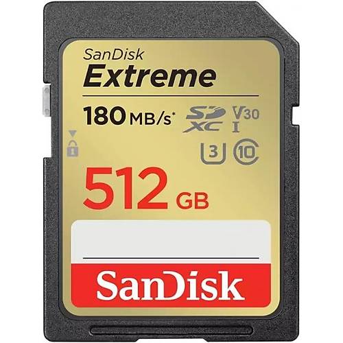 Sandisk SDSDXVV-512G-GNCIN 512 GB 180-30Mb/s SDXC Extreme Pro UHS I SD Haf�za Kart�