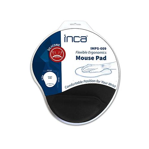 Inca IMPS-009 Bilek Destekli Siyah Mouse Pad