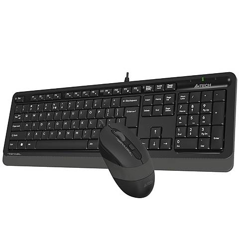 A4 Tech F1010 Q TR USB Multimedia Kablolu Gri Klavye Mouse Seti