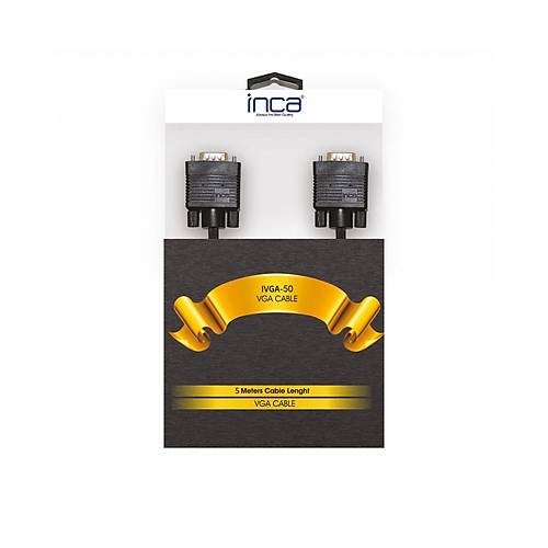 Inca IVGA-50 5 MT VGA to VGA Erkek-Erkek %99.50 Bak�r Alt�n U�lu VGA G�r�nt� Kablosu