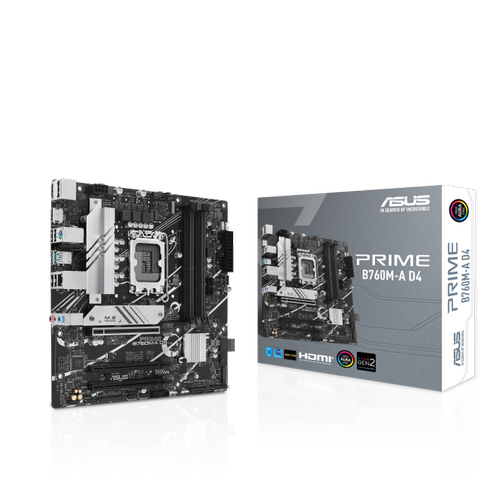 Asus PRIME B760M-A D4 Lga-1700 B760 DDR4 5333Mhz 2xM2 2.5Gbit AURA RGB mATX INTEL Anakart
