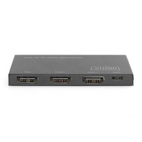 Digitus DS-45322 1 Port Giri� 2 Port ��k�� Ultra Slim 4K micro USB Power HDMI Splitter