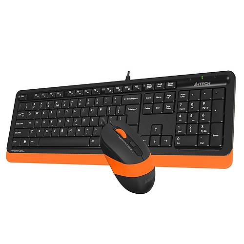 A4 Tech F1010 Q TR USB Multimedia Kablolu Turuncu Klavye Mouse Seti