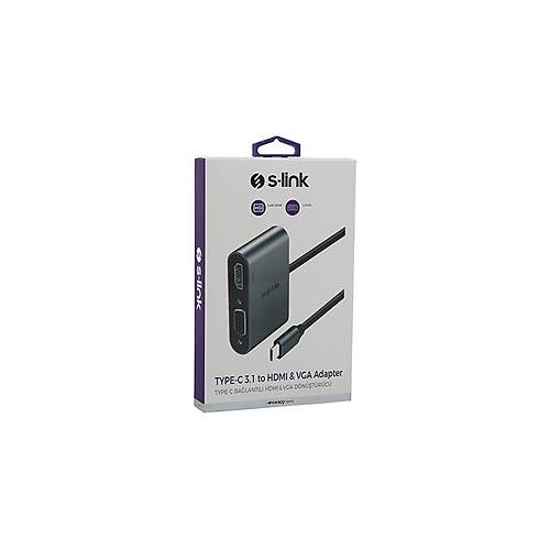 S-Link SW-U516 Swapp USB Type C to HDMI VGA 4K 30Hz Usb Ekran Kart� Adapt�r�