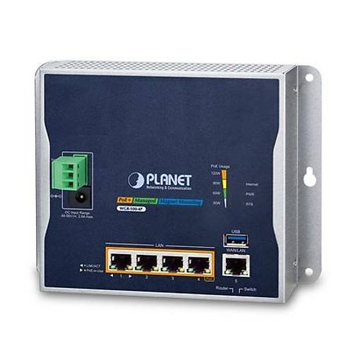 Planet PL-WGR-500-4P 4 Port Gigabit PoE+ 1 Konsol Endstriyel Tip Router Switch