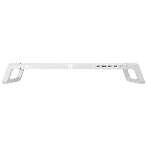 Everest ST1 4 USB Hub RGB I��kl� Katlanabilir Y�kseklik Ayarl� Beyaz Monit�r Stand�