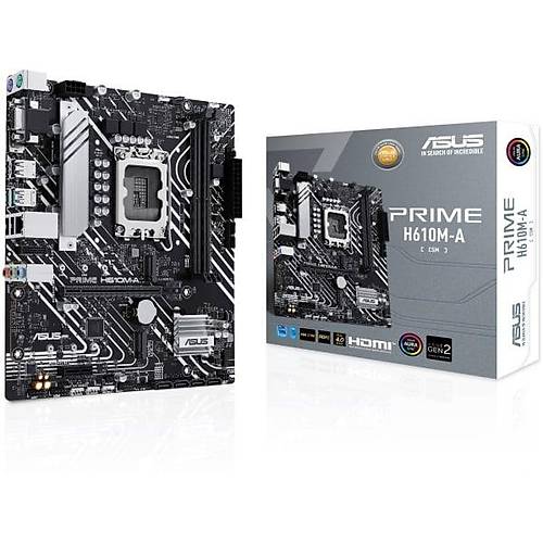 Asus PRIME H610M-A-CSM Sc-1700 DDR4 3200Mhz 2xM.2 AURA RGB mATX INTEL Anakart
